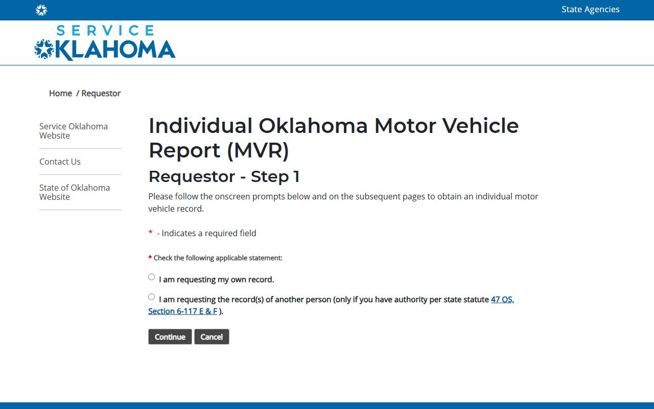 McCurtain County traffic records Service Oklahoma motor vehicle record request
