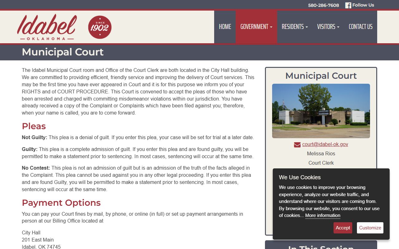 McCurtain County warrant and Idabel Municipal Court payment information